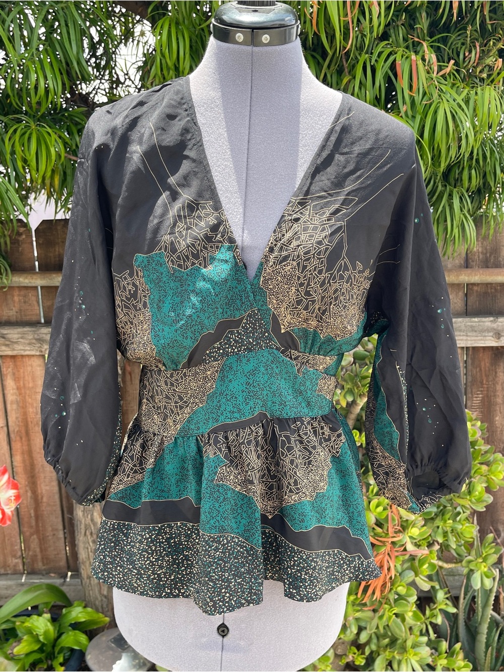 Anthropologie maple by Some Odd Rubies silk wrap top - size 4